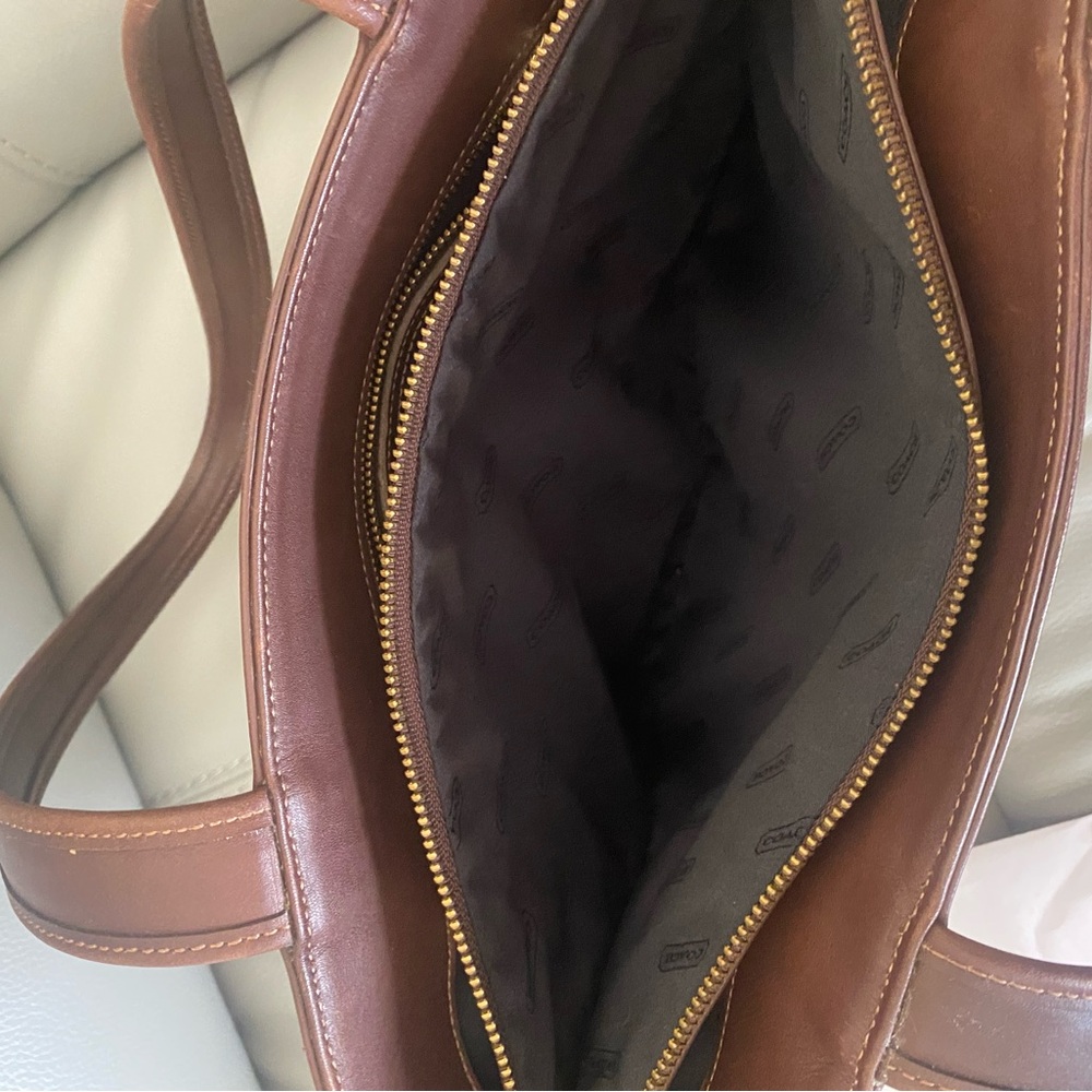Vintage Coach Brown Leather Tote Bag - Picture 5 of 9